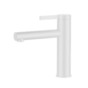 Grifo de lavabo de latón blanco alto de venta caliente de cuello largo