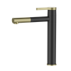 Grifo de lavabo de latón dorado mate negro de diseño europeo 