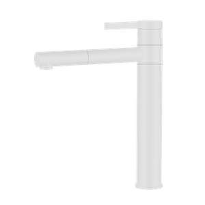 Grifo de lavabo de latón blanco de diseño europeo con cuello largo