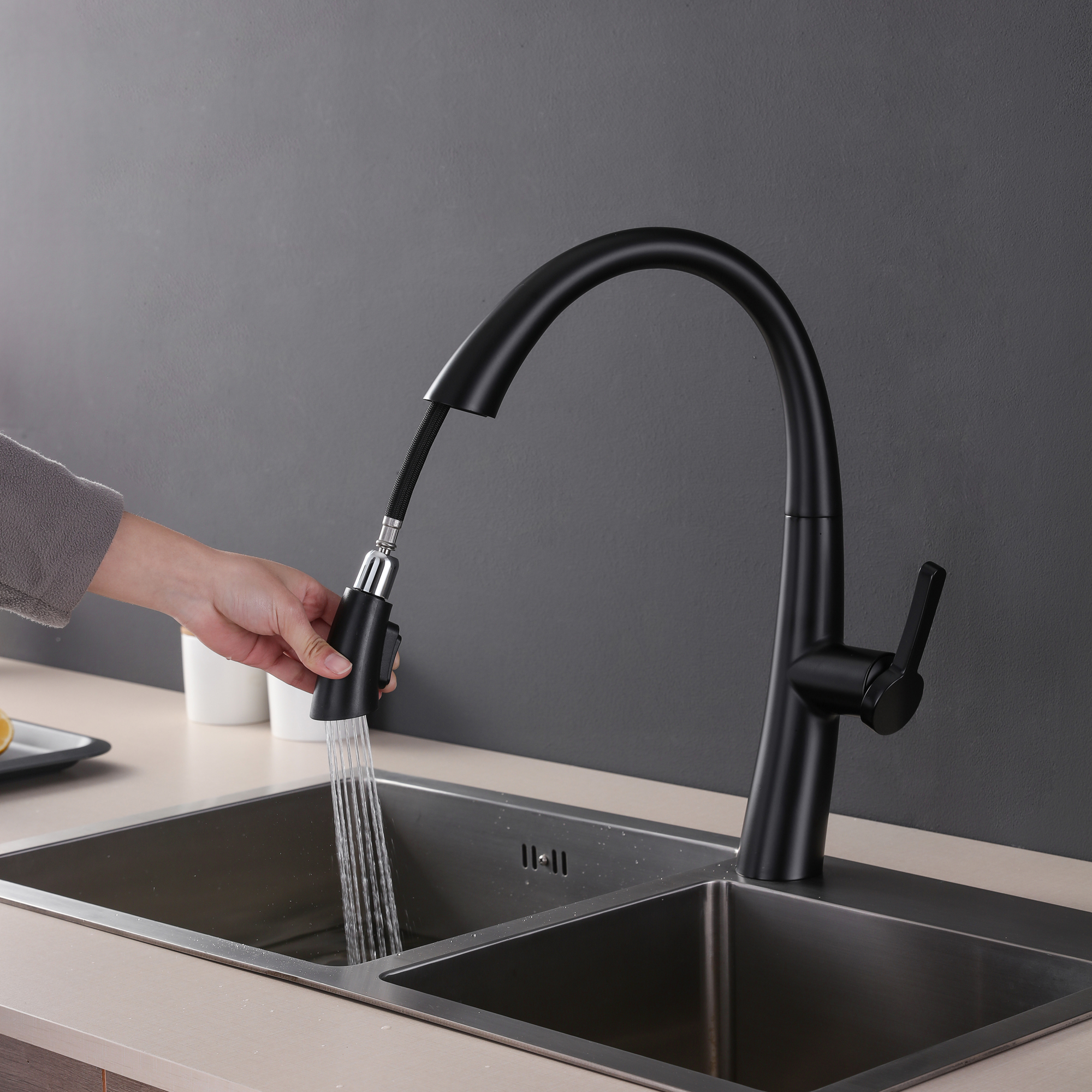 grifo de cocina de cuello largo